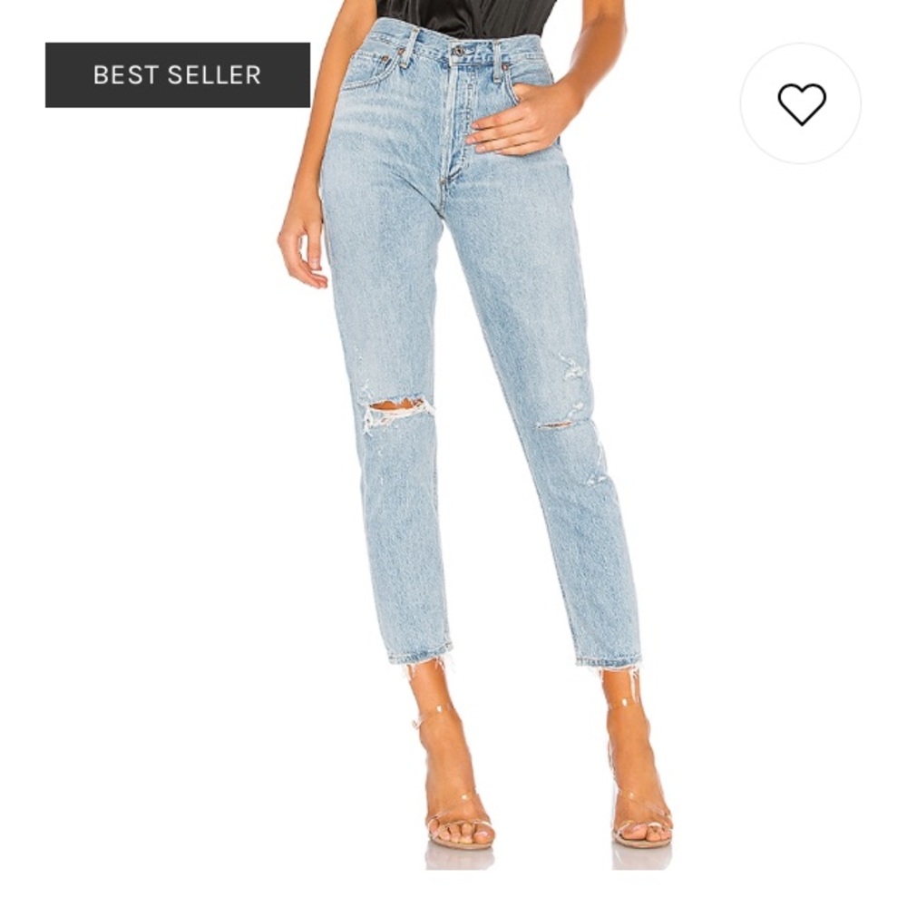 Agolde Jaime high rise classic jeans in Shakedown.